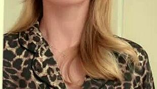 Beautiful petite stepmom loses control to monster cock. She takes cum in mouth and huge facial.