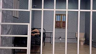 horny slut lets the cop fuck her in the prison, abby carter, with deepthroat and cum in mouth.