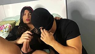 shemale with big dick fucks guy in anal sex