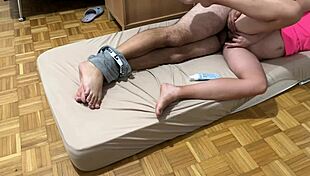 wife and neighbor smoke while husband works