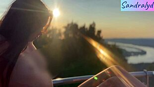 nipple play in paradise with pretty brunette latina small tits and waist 😍