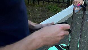 Cute student surrenders to strangers for intense double penetration