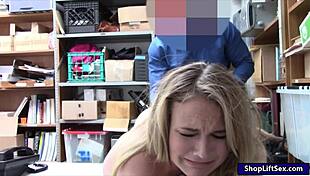 Blonde Teen 18+ Babe Alyssa Cole In Uniform Gets Handjob And Blowjob From Perv Police Officer At Office