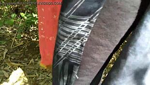 Desi Girlfriend Bent Over Outdoor Fuck