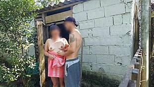 Married woman in towel seduces farm caretaker for steamy bathroom sex. Her Brazilian curves lead to raw outdoor passion.