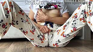 Skinny Teen In Pajama Masturbating And Squirting