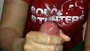 big cock intensely strokes out a huge load of cum in handjob