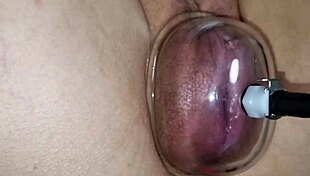 Watch me use a pussy pump to swell my fat pussy lips and vagina