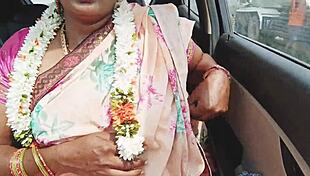 desi hot aunty engages in car sex with romantic dirty talks in telugu audio