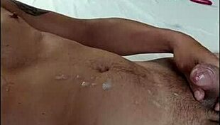 Old Tattooed Brazilian Mature Handjob Cumshot