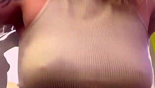 Oh no, my shirt is see-through with sweat at the gym, revealing my wet pussy!