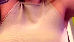 Oh no, my shirt is see-through with sweat at the gym, revealing my wet pussy!