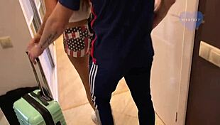 Cute student surrenders to strangers for intense double penetration