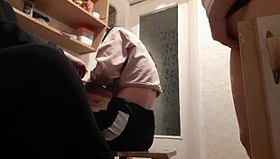 While preparing for the exam, our stepmother watches us and masturbates dirtily - Lesbian Illusion Girls