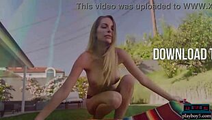 kimmy granger with big fake tits does solo striptease outdoor, want to see more?