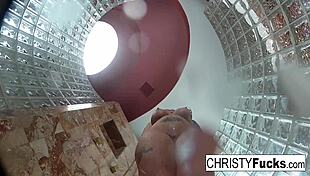 Behind the scenes shower fun with Christy and Dahlia.