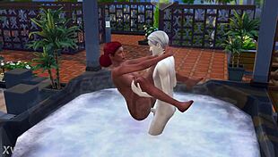 relaxing in the sims 4 bath with jacuzzi