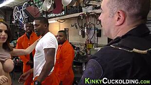 Slut endures bbc bukkake gangbang in heels