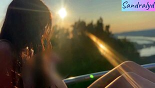 nipple play in paradise with pretty brunette latina small tits and waist 😍