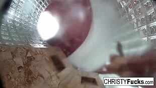 Behind the scenes shower fun with Christy and Dahlia.