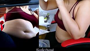 Curvy latina piggy is gaining weight while studying