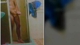 skinny guy masturbates in shower until cumming