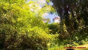 Fucking that african whore in the stream with big dick!