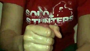 big cock intensely strokes out a huge load of cum in handjob