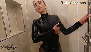 Latex Shower Teasing Mistress