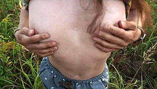 Skinny Teen Bent Over For Anal Creampie In Forest