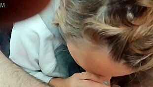 Do you love sucking his big cock in your mouth like this homemade couple?