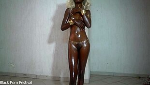 perfect shiny black body and oily skin