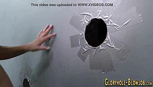 Teen NAILED at Gloryhole SUCKS Black SHLONG