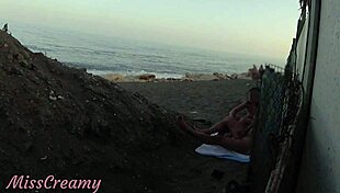 Flashing Cock At Stepdaughter On Public Beach And She Helps With Cumshot