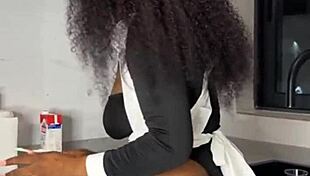 Ebony Maid Shakes Ass While Cleaning House