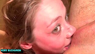 Submissive lola mai gags on sloppy blowjob and rough pussy fucking