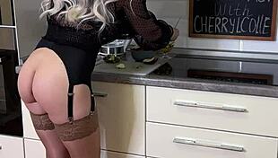 Wow! Breakfast with Cherylcolle in Sexy Lingerie and Stockings!