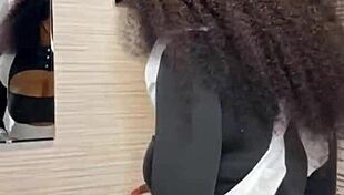 Ebony Maid Shakes Ass While Cleaning House