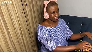 Naughty Ebony Student Rides BBC Teacher During Maths Homework Lesson