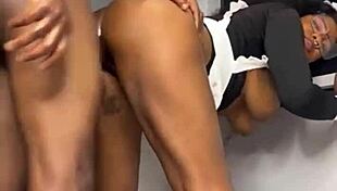 Ebony Maid Shakes Ass While Cleaning House