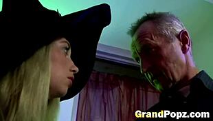 hey, check out this blonde teen 18+ reverse cowgirl riding an old stud