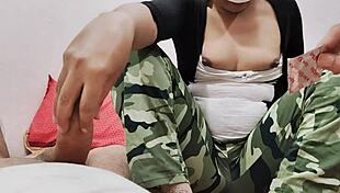 Desi maid bent over for rough doggystyle blowjob