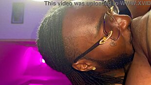 Husband Devours Ebony Wife's Pussy
