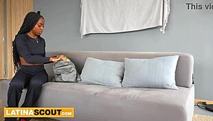 submissive ebony tattooed brazilian slapped and fucked hard at casting interview