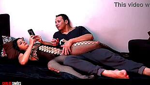 Tanned latina in sexy lingerie gets licked by her boyfriend