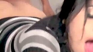 beautiful colombian brunette gets hard penetration from lover