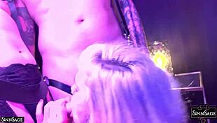 Hot Femdom Sinn Sage Shares Cock with Blonde Ruby
