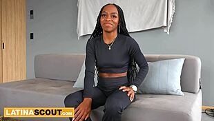 submissive ebony tattooed brazilian slapped and fucked hard at casting interview