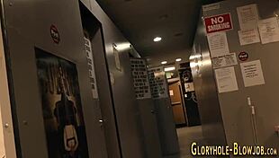 Teen got nailed at the gloryhole. She sucked a huge black shlong with skill.