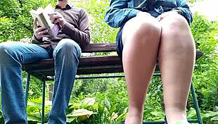 Curvy Milf In Pantyhose Pees Next To Me In Park